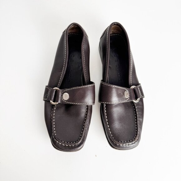 Celine Brown Leather Contrast Stitching Loafer size 35.5 C - Picture 2 of 8